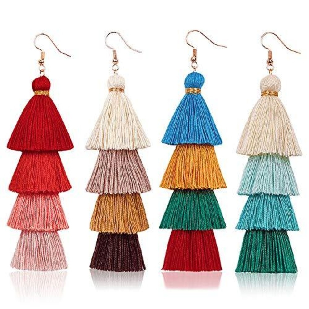 Bohemian style earrings(4 Pairs!)